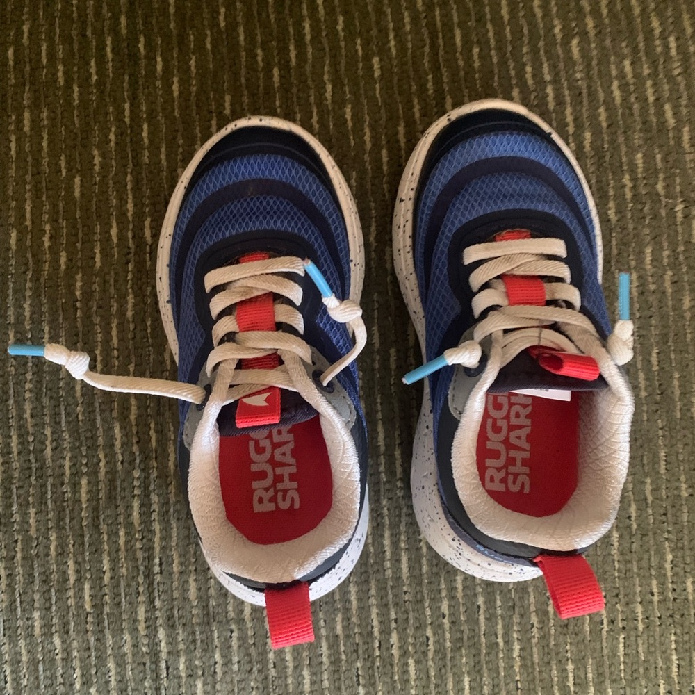 Rugged Shark Kids' Navy and Red Sneakers